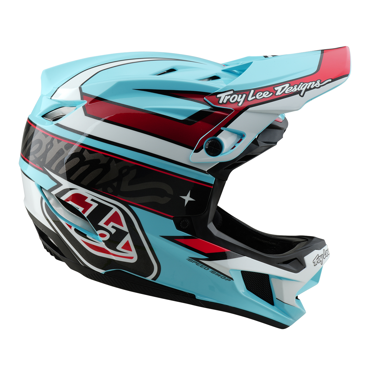 Troy Lee Designs D4 Polyacrylite Helmet Linear Blue