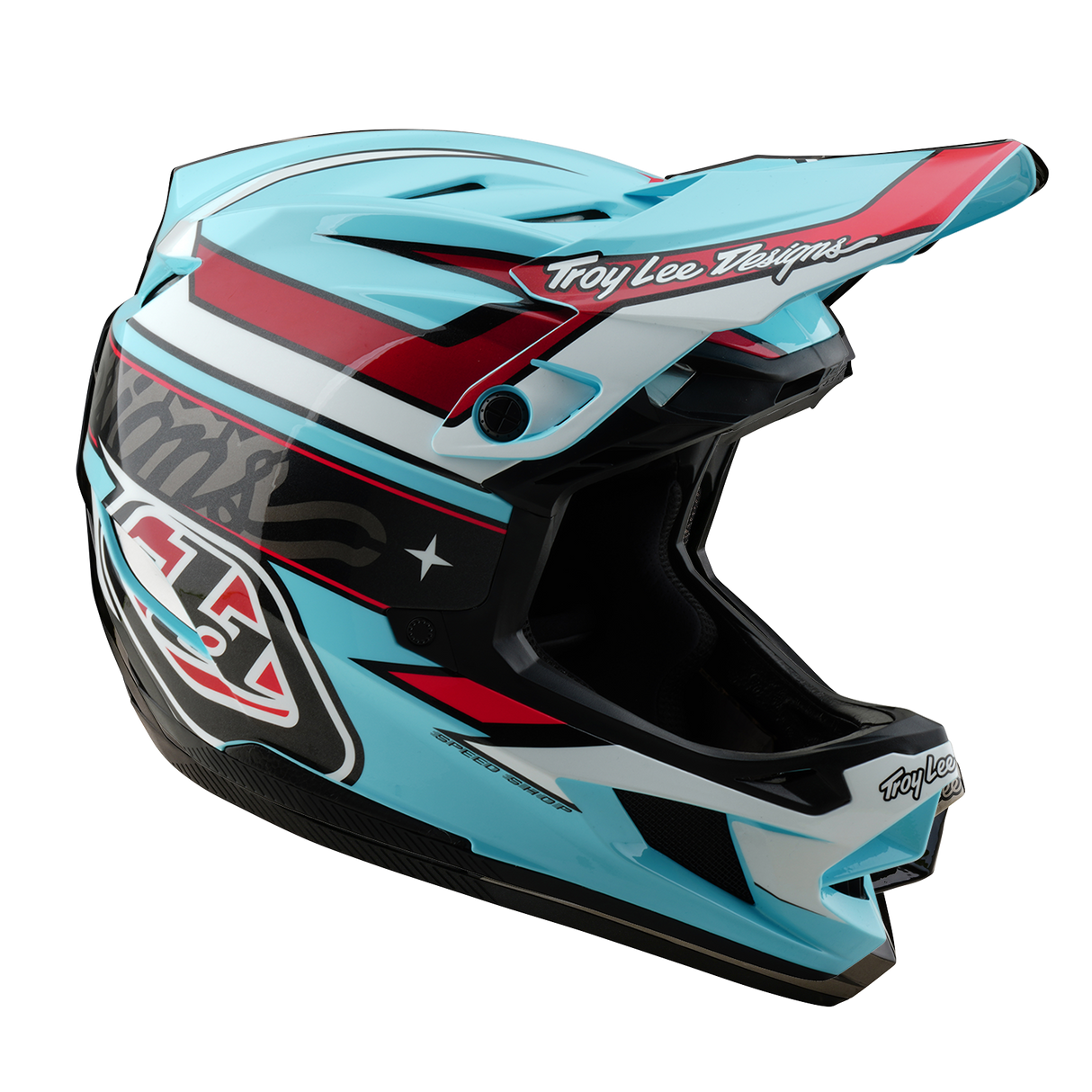 Troy Lee Designs D4 Polyacrylite Helmet Linear Blue