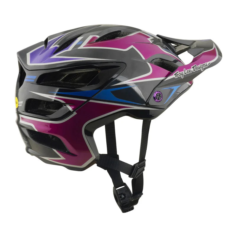 Casque Troy Lee Designs A3 MIPS avec masque noir et violet