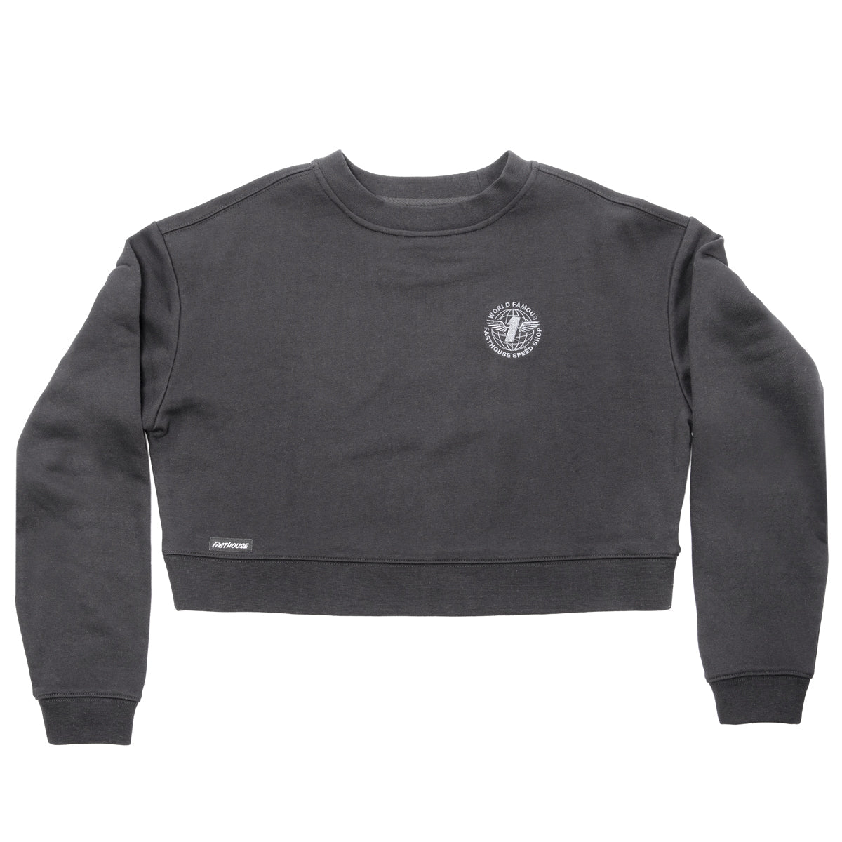 Sudadera corta Fasthouse Renown para mujer con cuello redondo