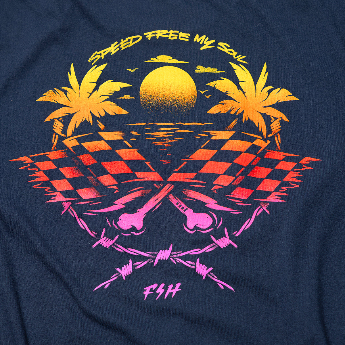 Camiseta para mujer Fasthouse Sun Struck - Azul marino vintage