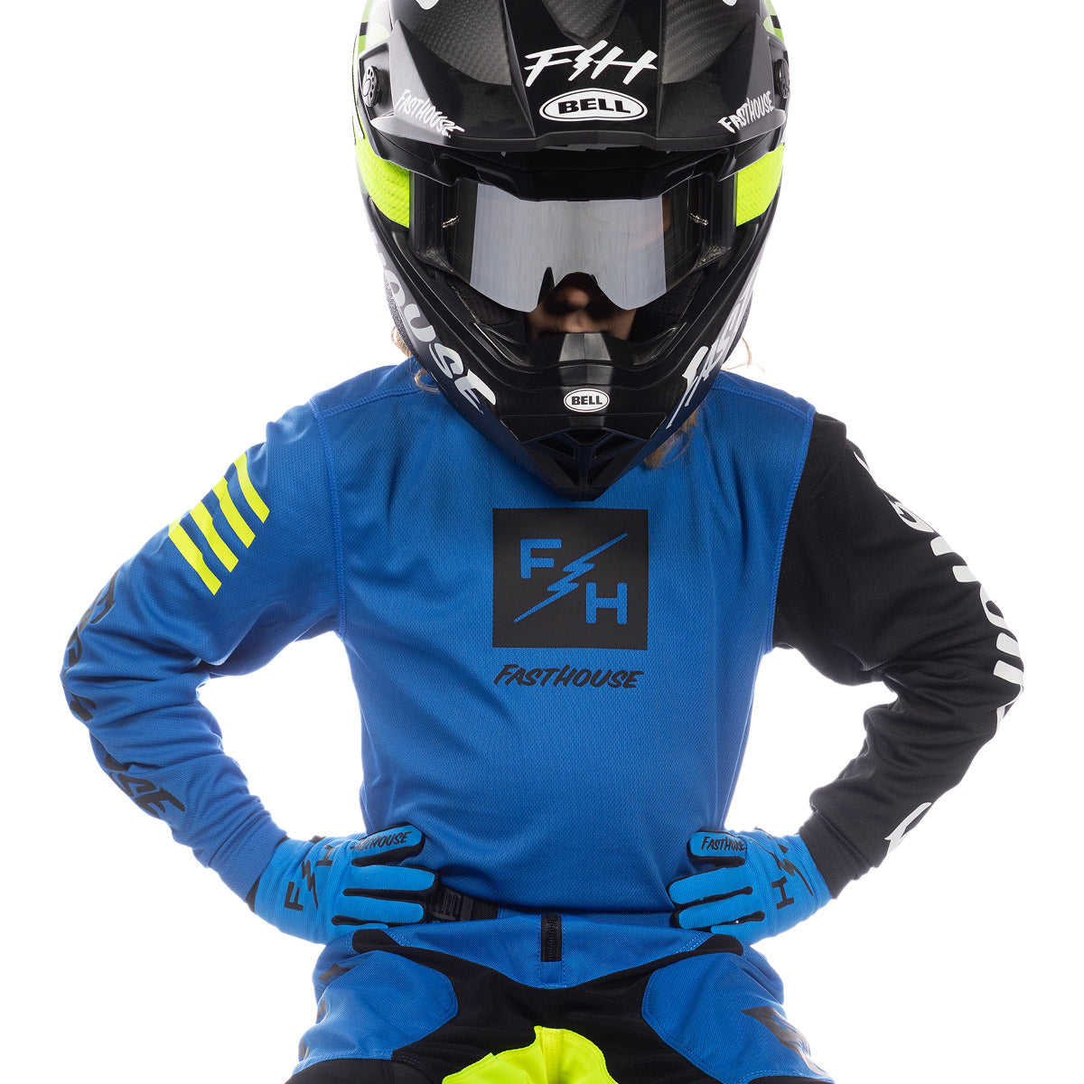 Camiseta Juvenil Fasthouse Carbon Echo - Azul Eléctrico