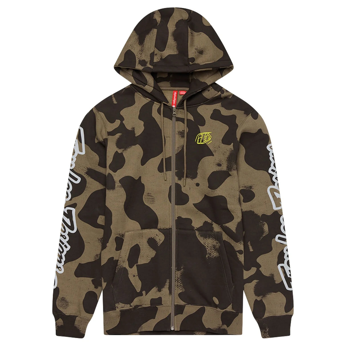 Troy Lee Designs Branded Zip Up Hoodie Olive Camo