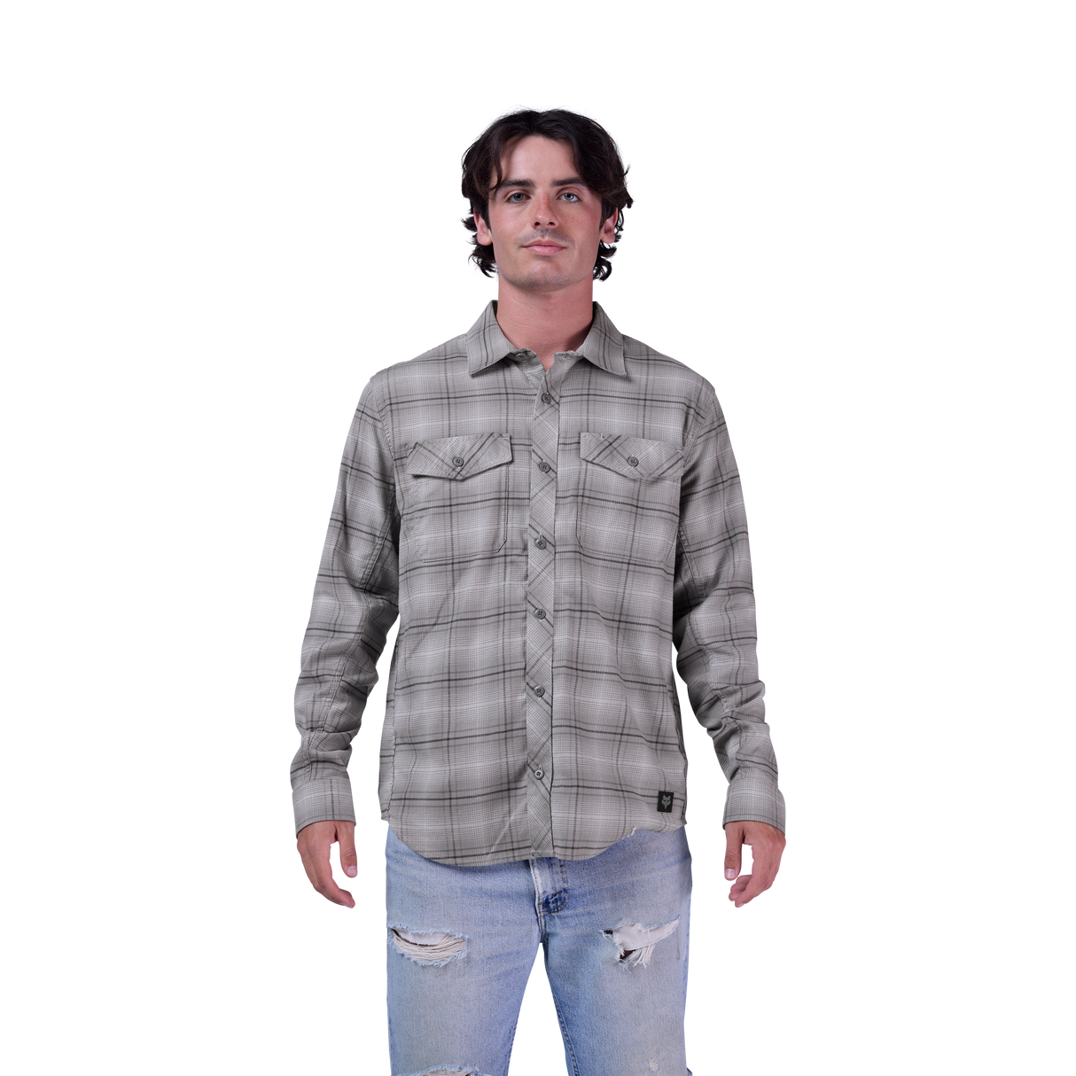Fox Racing Survivalist Stretch Long Sleeve Flannel Light Grey