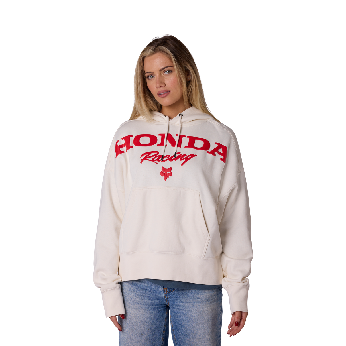 Fox Racing Womens Honda Pullover Hoodie Off White