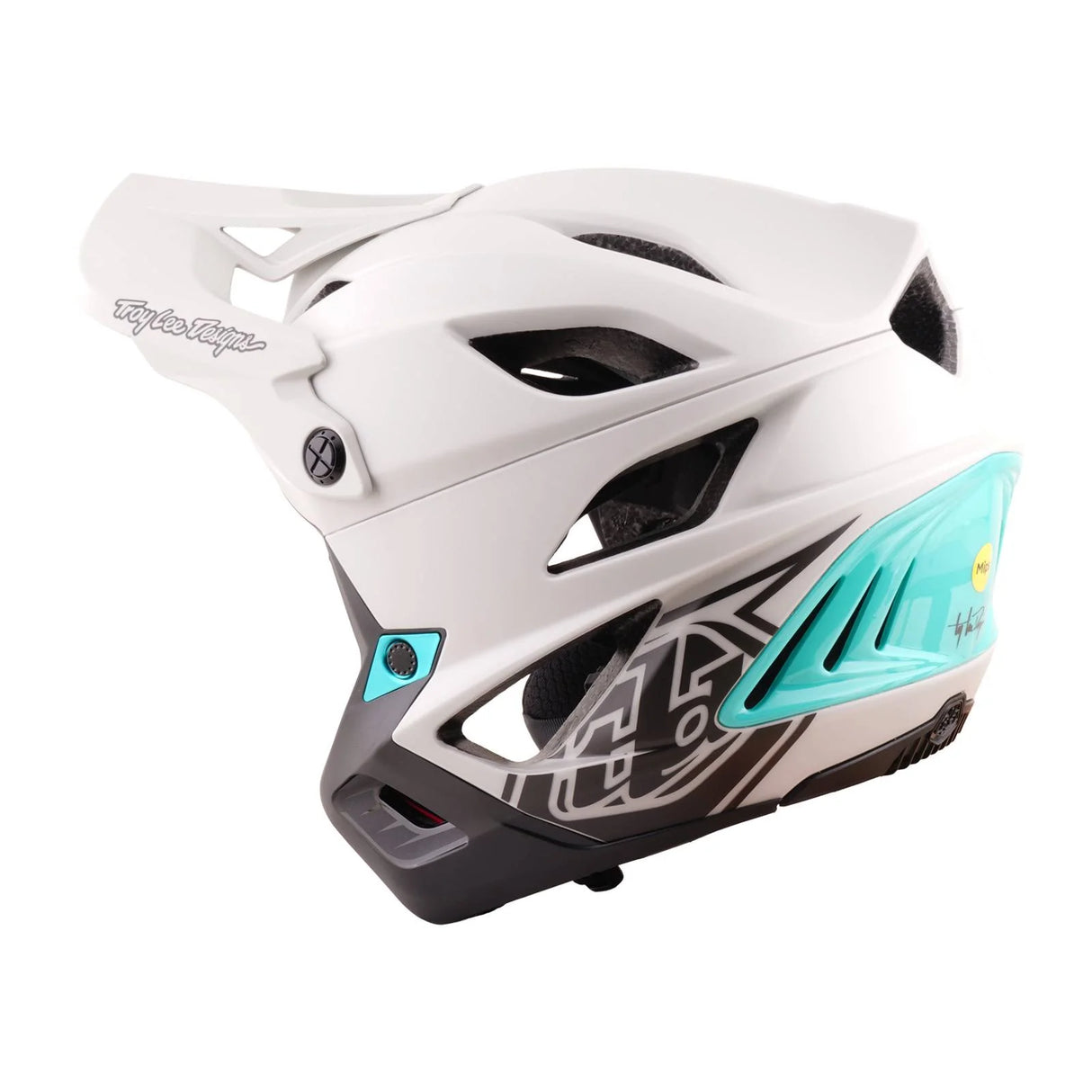 Troy Lee Designs Stage Stunt Helmet Drone - Pumice/Real Teal