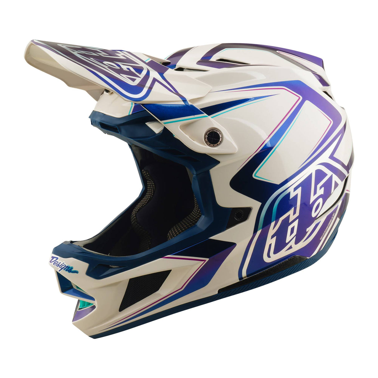 Troy Lee Designs D4 Composite MIPS Helmet Flared - White/Indigo