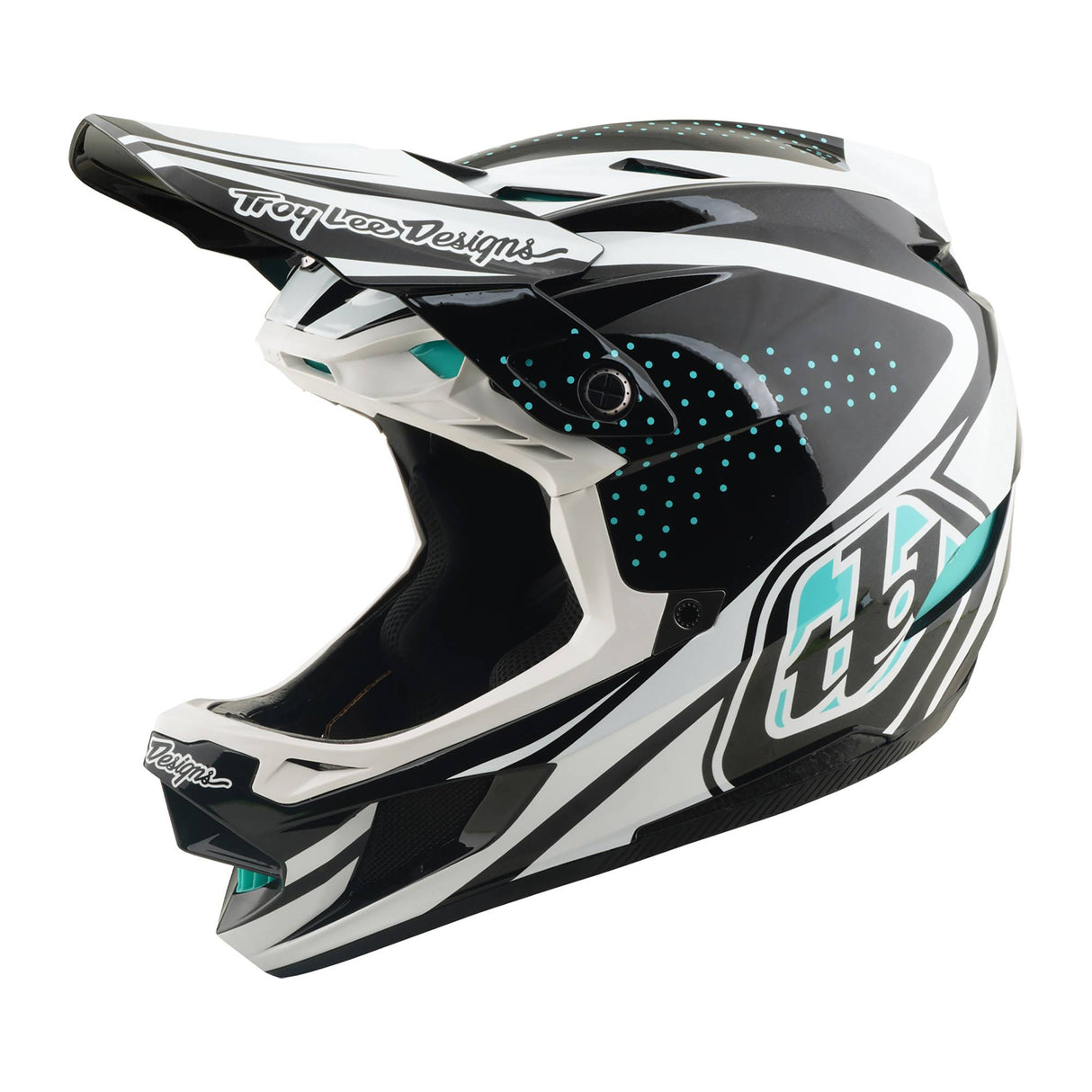 Troy Lee Designs D4 Polyacrylate Helmet The Line - Charcoal/White