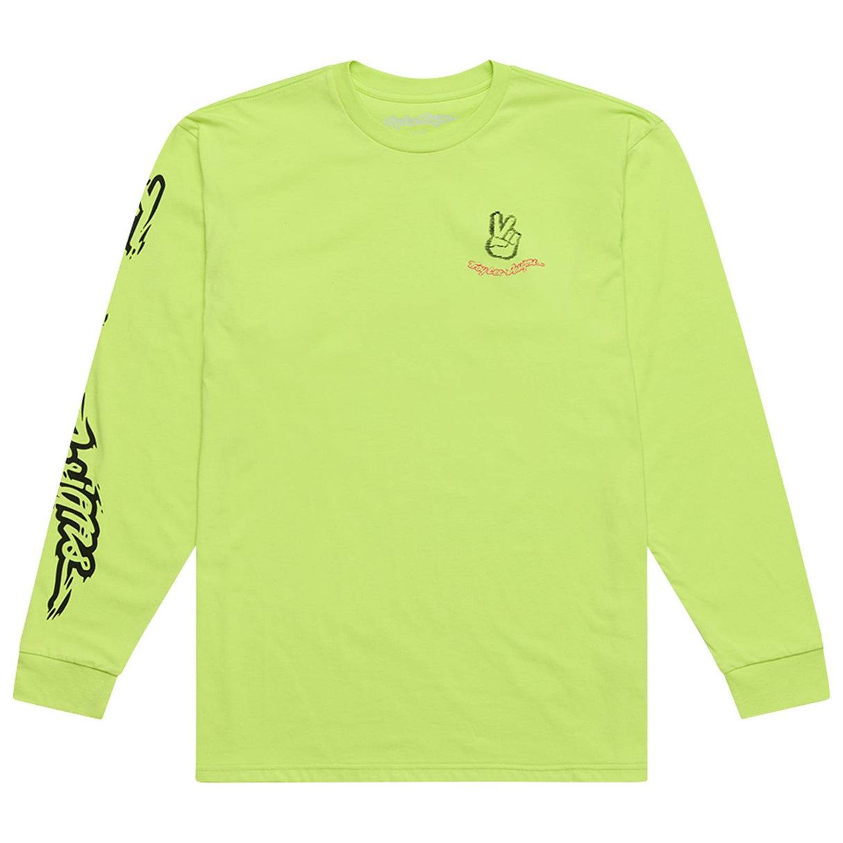 Troy Lee Designs Peace Out Long Sleeve T-Shirt Glo Yellow