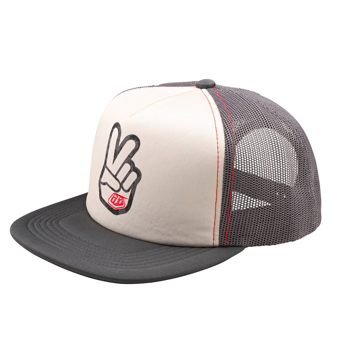 Troy Lee Designs Trucker Snapback Cap Peace Out - Vintage White/Carbon