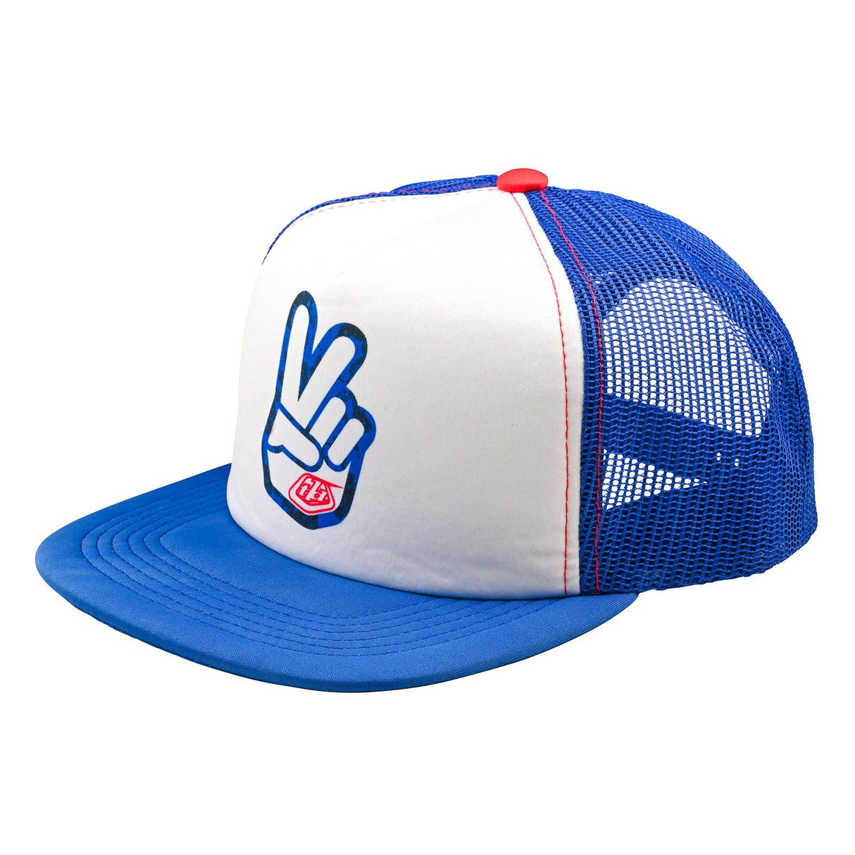 Troy Lee Designs Trucker Snapback Cap Peace Out - White/Blue