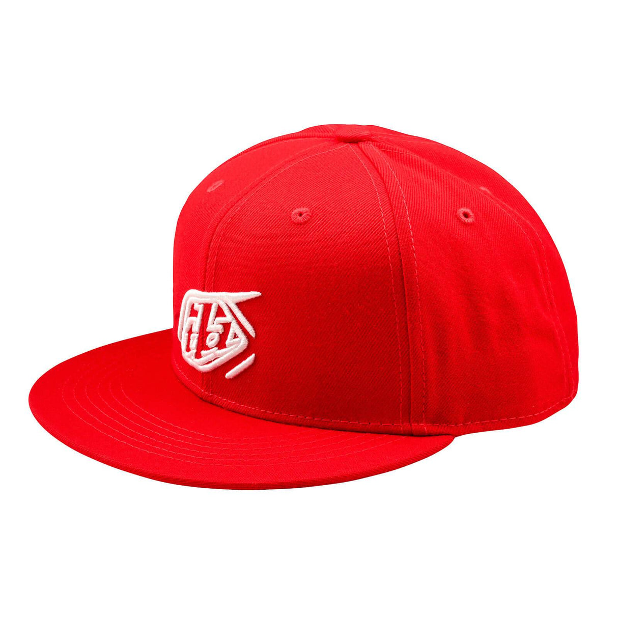 Troy Lee Designs Badge Flat Bill Snapback Cap Team Red
