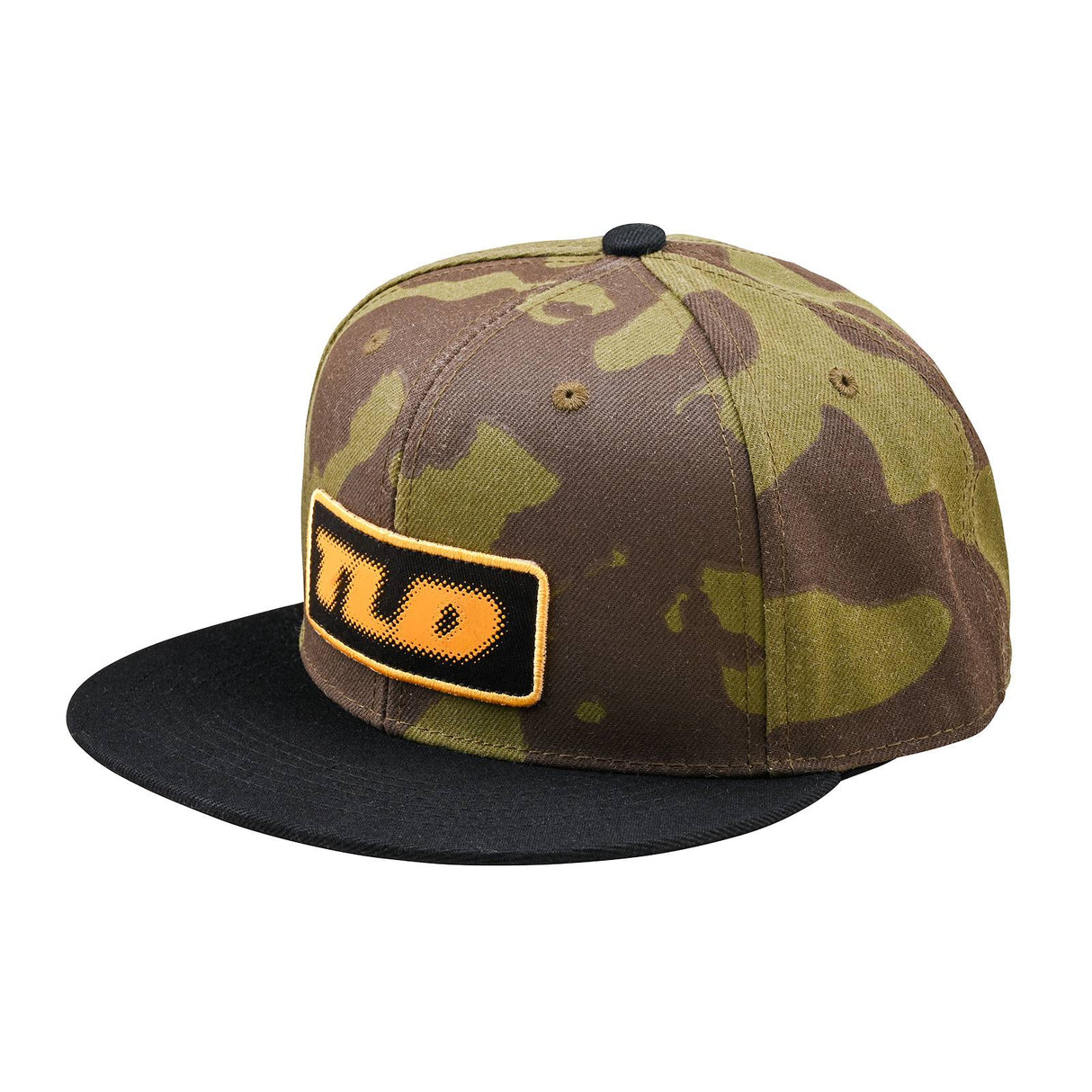 Troy Lee Designs Fade Out Flat Bill Snapback Cap Olive Camo