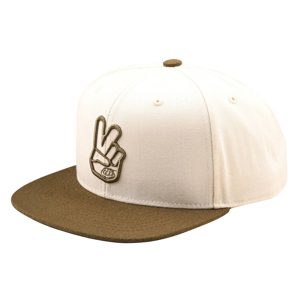 Troy Lee Designs Peace Flat Bill Snapback Cap Vintage White/Olive
