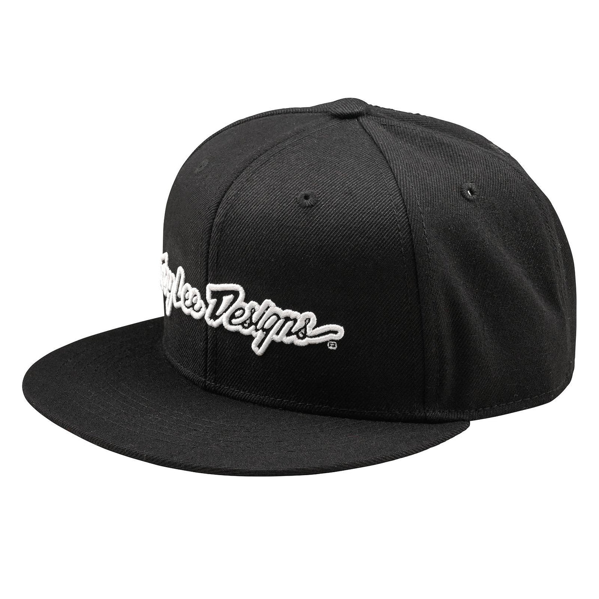 Troy Lee Designs Signature Flat Bill Snapback Cap Black