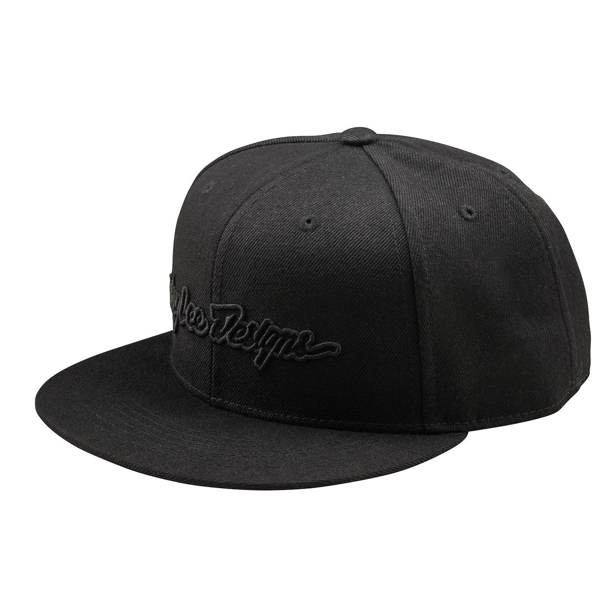 Troy Lee Designs Signature Flat Bill Snapback Cap Black/Black