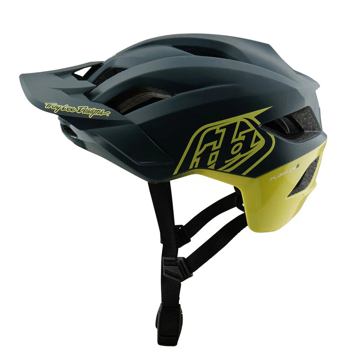 Troy Lee Designs Flowline SE MIPS Helmet Badge - Grey/Glo Yellow