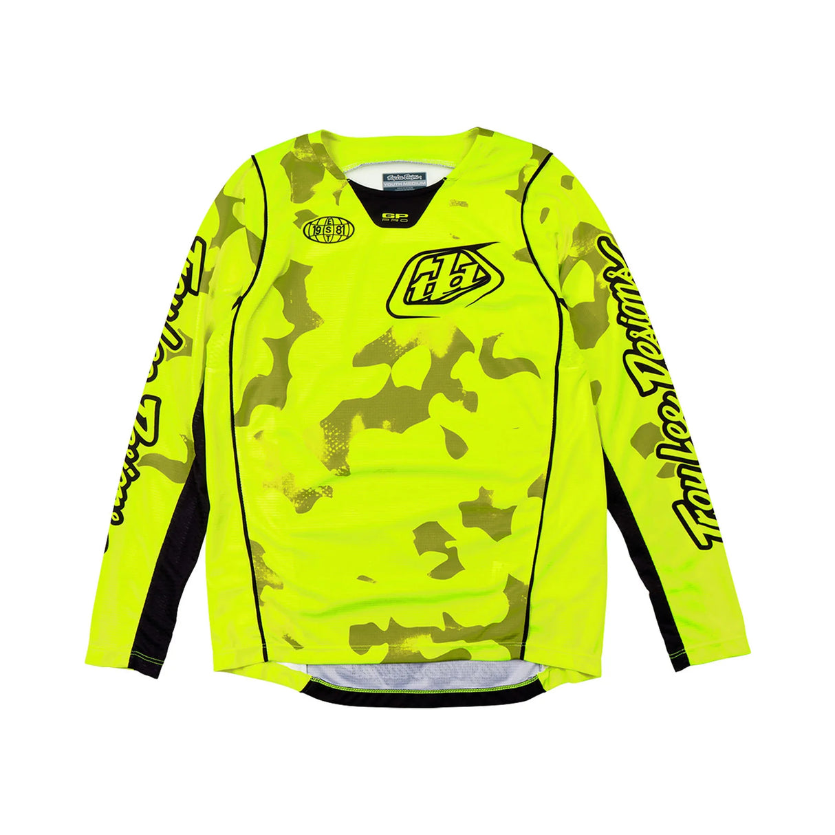 Maillot Troy Lee Designs GP PRO Youth Blotted Jaune Flo