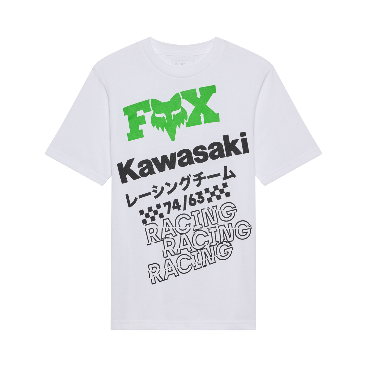 Fox Racing Jugend Kawasaki T-Shirt Mattweiß