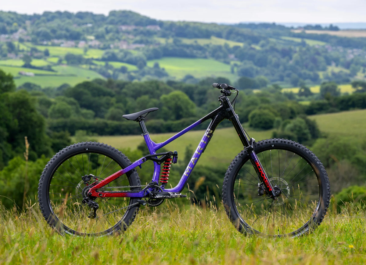 Marin Quake Downhill Mountain Bike Black Purple Red Fade Large