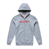 Troy Lee Designs Zip-Hoodie Signature Grau meliert/Rot
