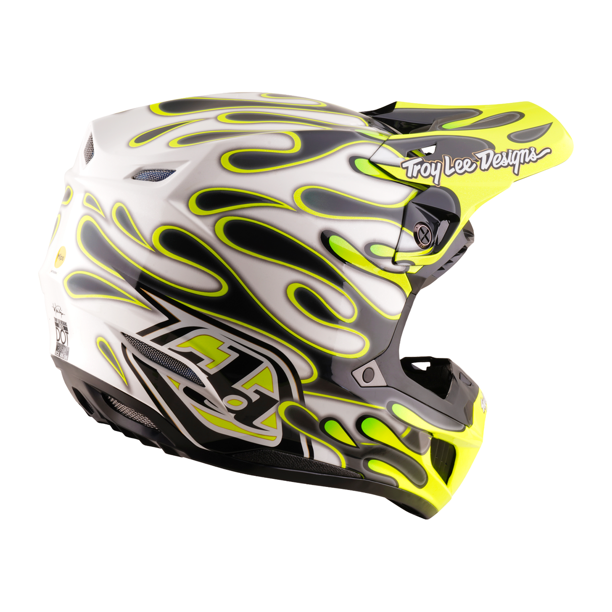 Troy Lee Designs SE5 Composite-Helm mit MIPS Overspray Charcoal und Flo Yellow