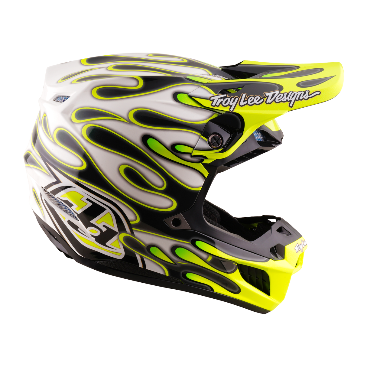 Troy Lee Designs SE5 Composite-Helm mit MIPS Overspray Charcoal und Flo Yellow