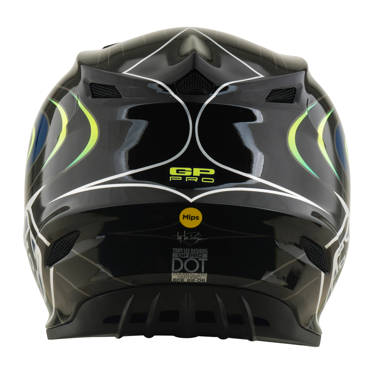 Troy Lee Designs Youth GP Pro Helmet W/Mips Pulse Black And Flo Yellow