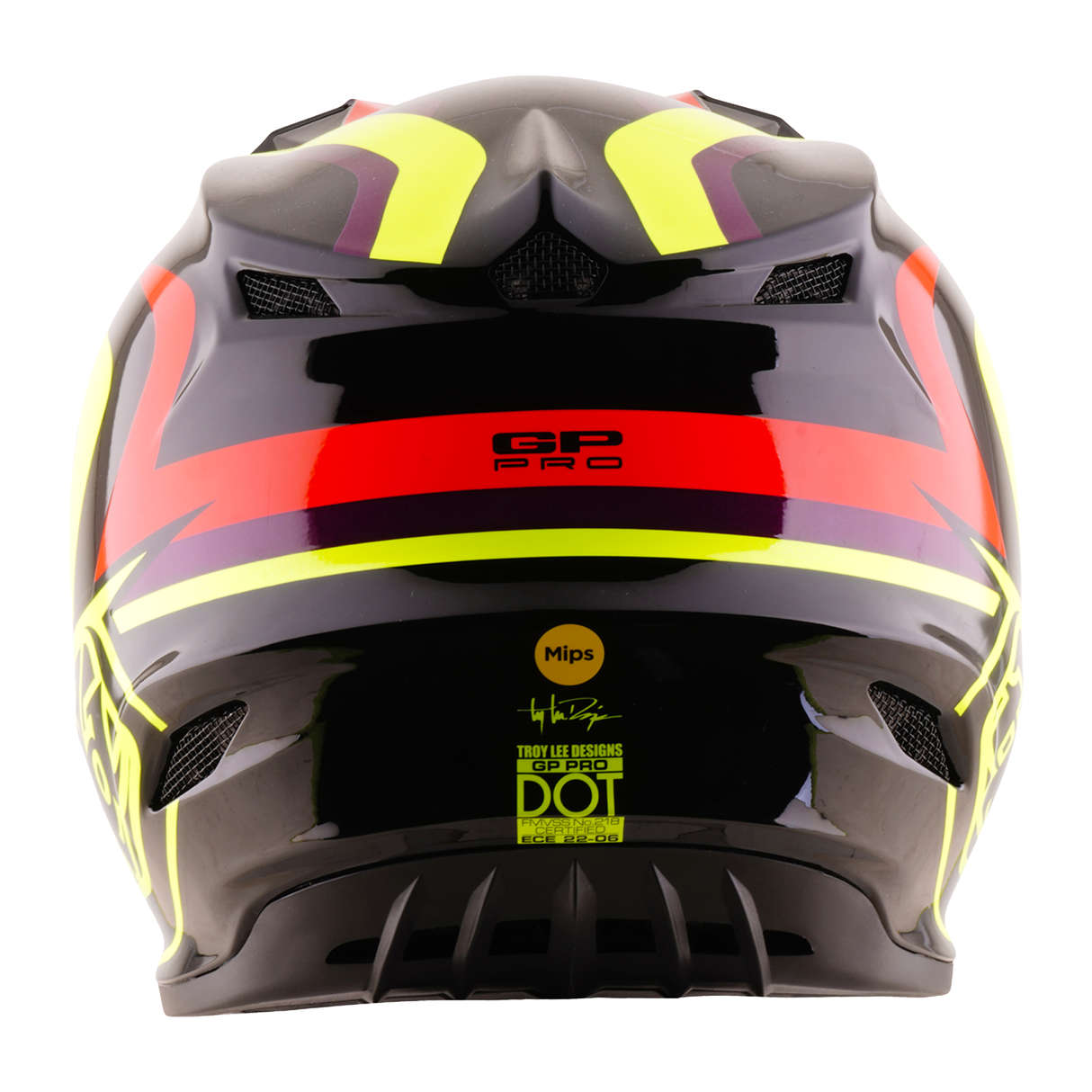 Troy Lee Designs Youth GP Pro Helmet W/Mips Pulse Black And Flo Yellow