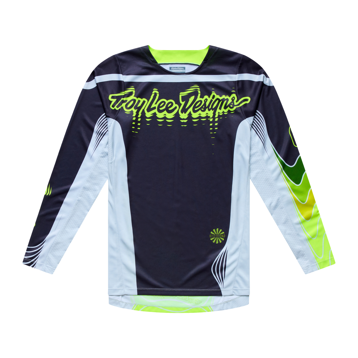 Maillot GP Pro Troy Lee Designs Stagger gris métallisé/jaune fluo