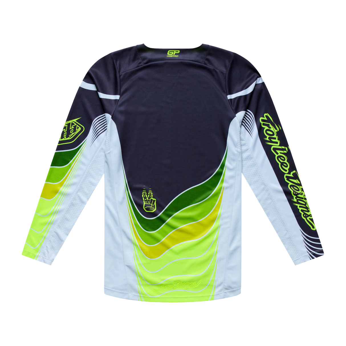 Maillot GP Pro Troy Lee Designs Stagger gris métallisé/jaune fluo