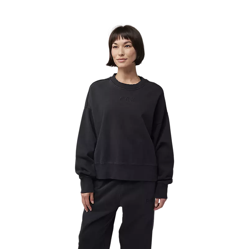Fox Racing Women's Wordmark Oversized Fleece Crew Black