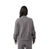 Fox Racing Women's Wordmark Oversized Fleece Crew Pewter