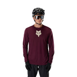 Maglia a maniche lunghe Fox Racing Ranger Fox Head Bordeaux Scuro