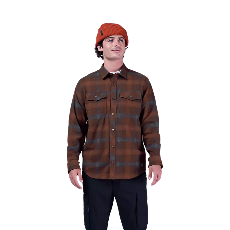 Fox Racing Survivalist Core Flannel Long Sleeve Shirt Dark Brown