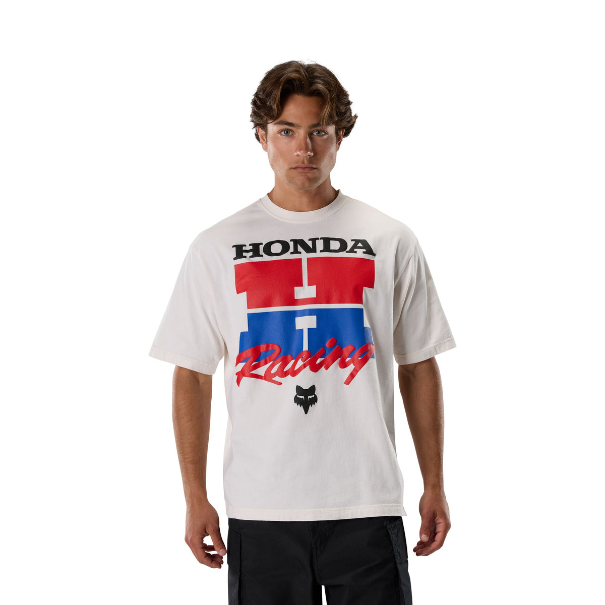 Fox Racing Honda Midweight T-Shirt mit kurzen Ärmeln Cremeweiß