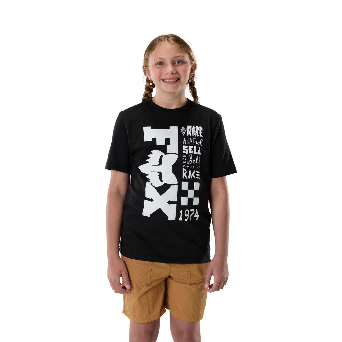 Camiseta juvenil de manga corta Bend de Fox Racing, ultranegra