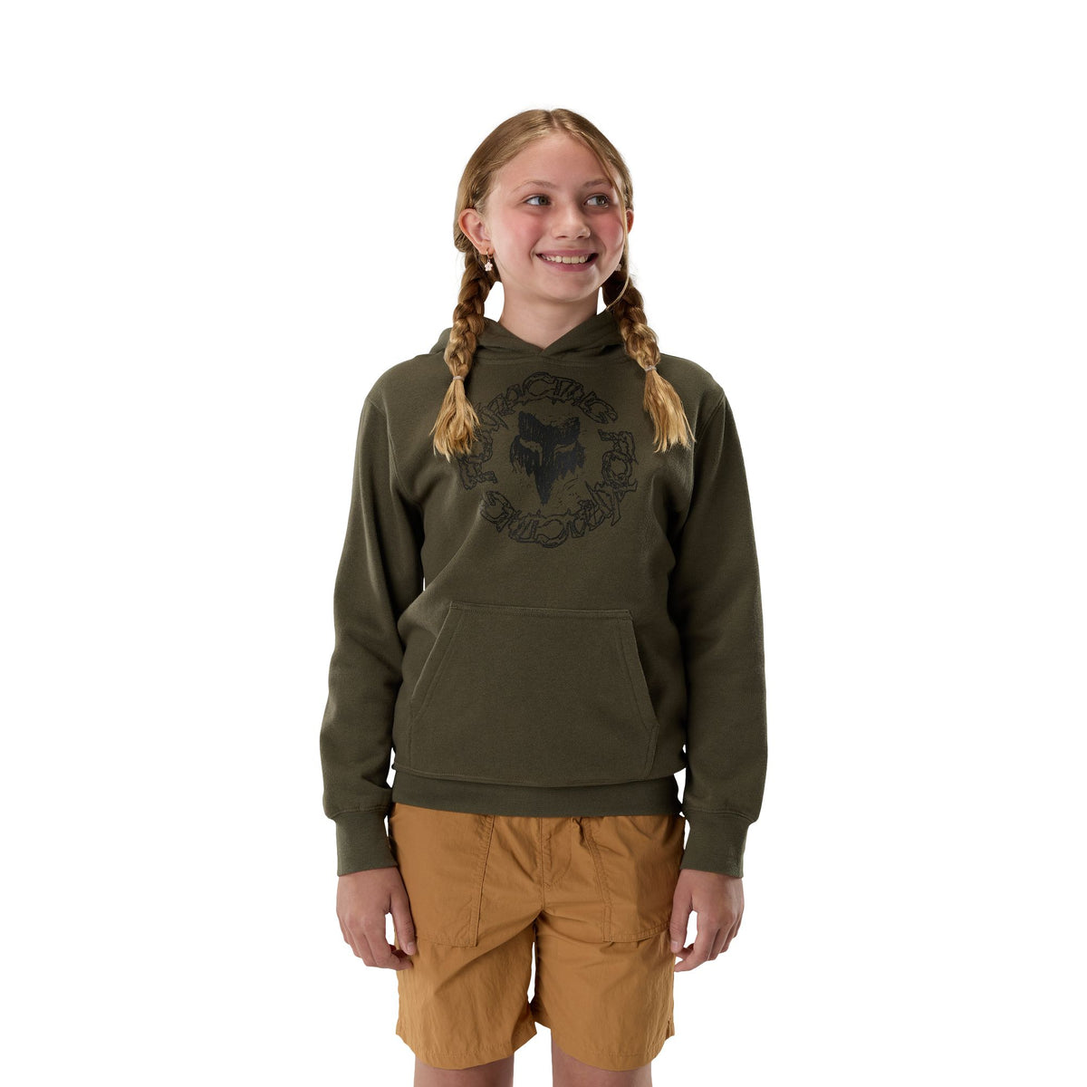 Sweat à capuche polaire junior Fox Racing Slowburn vert olive