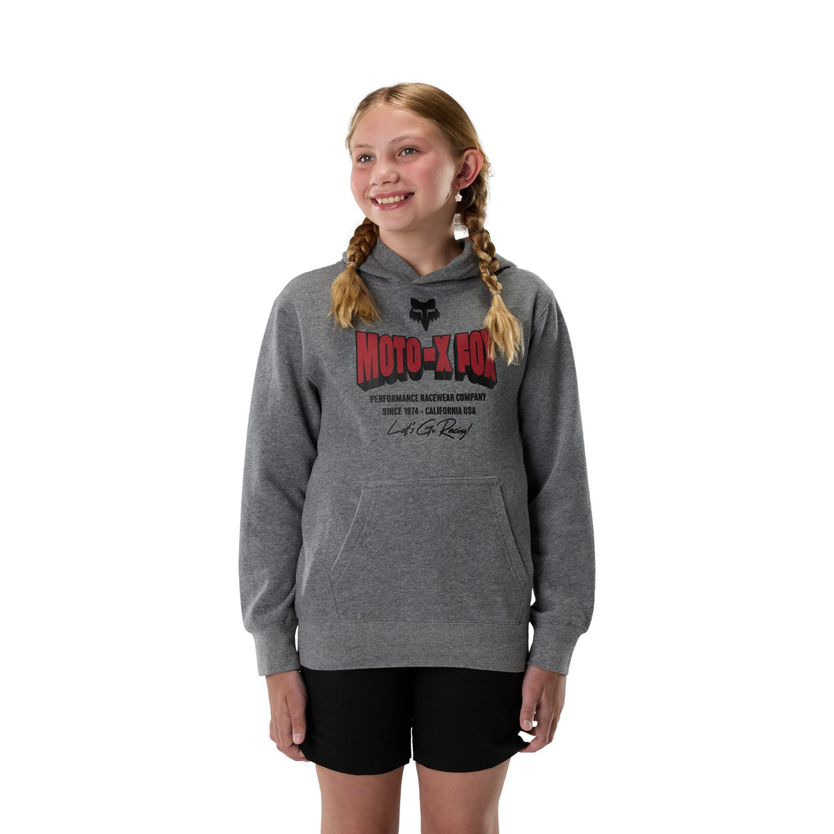 Fox Racing Jugend Go Race Fleece-Pullover Heather Graphite