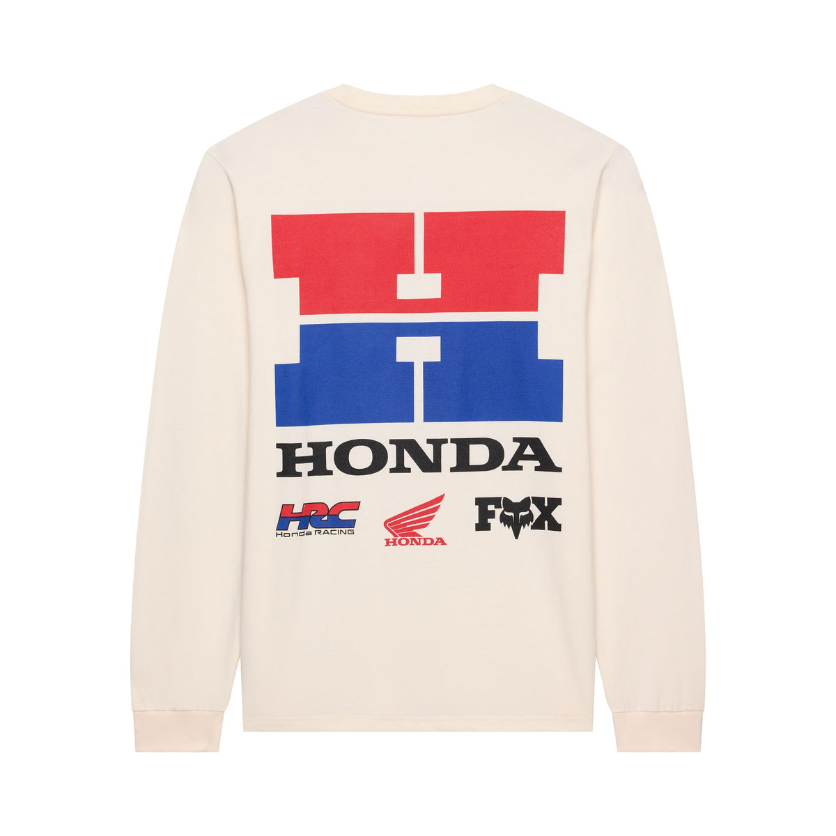 Fox Racing Honda 195 Original T-Shirt mit langen Ärmeln Cremeweiß