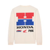 Fox Racing Honda 195 Original T-Shirt mit langen Ärmeln Cremeweiß