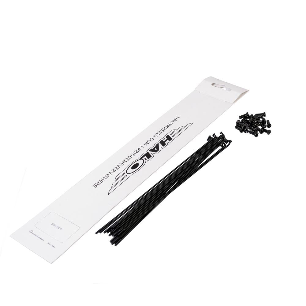 Halo schwarze doppelt konifizierte Speichen, 20er-Pack