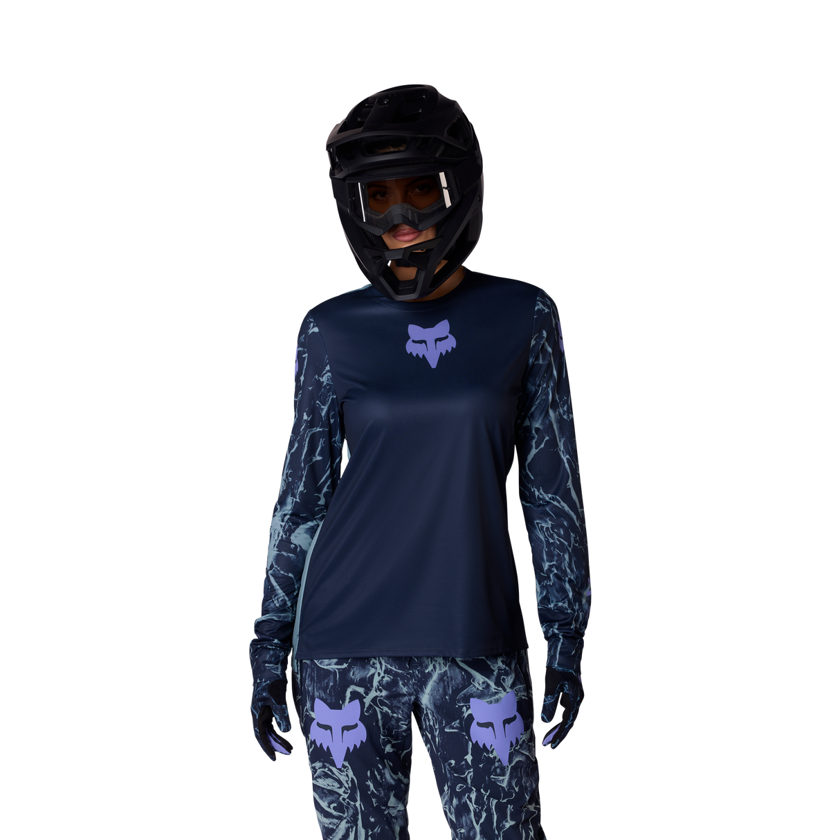 Fox Racing Women's Ranger Long Sleeve Jersey Image Print Arctic Blue