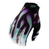 Troy Lee Designs Youth Air Gloves Overspray - Black/Real Teal