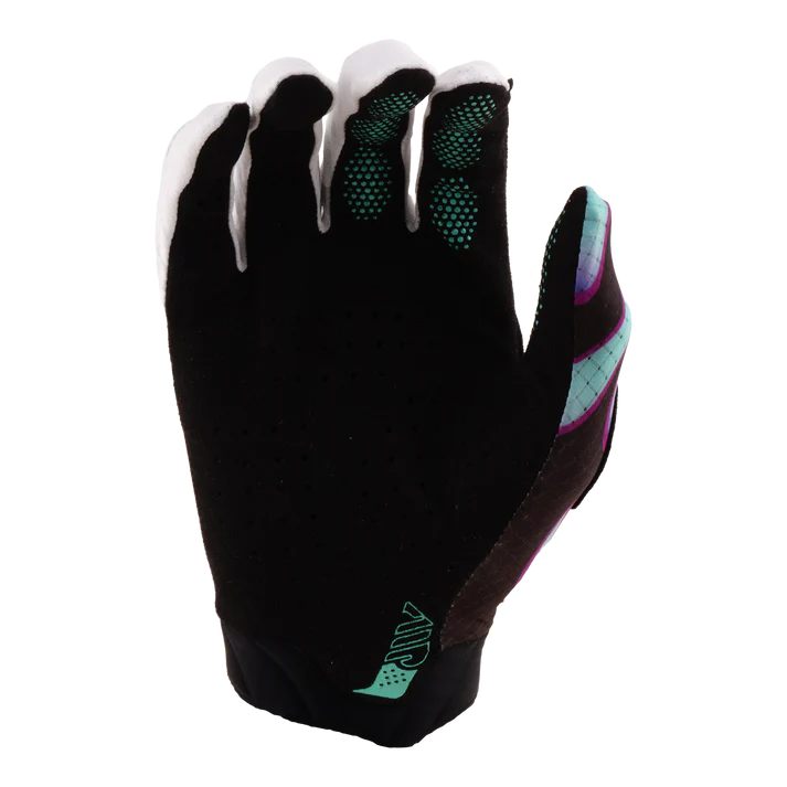Troy Lee Designs Youth Air Gloves Overspray - Black/Real Teal