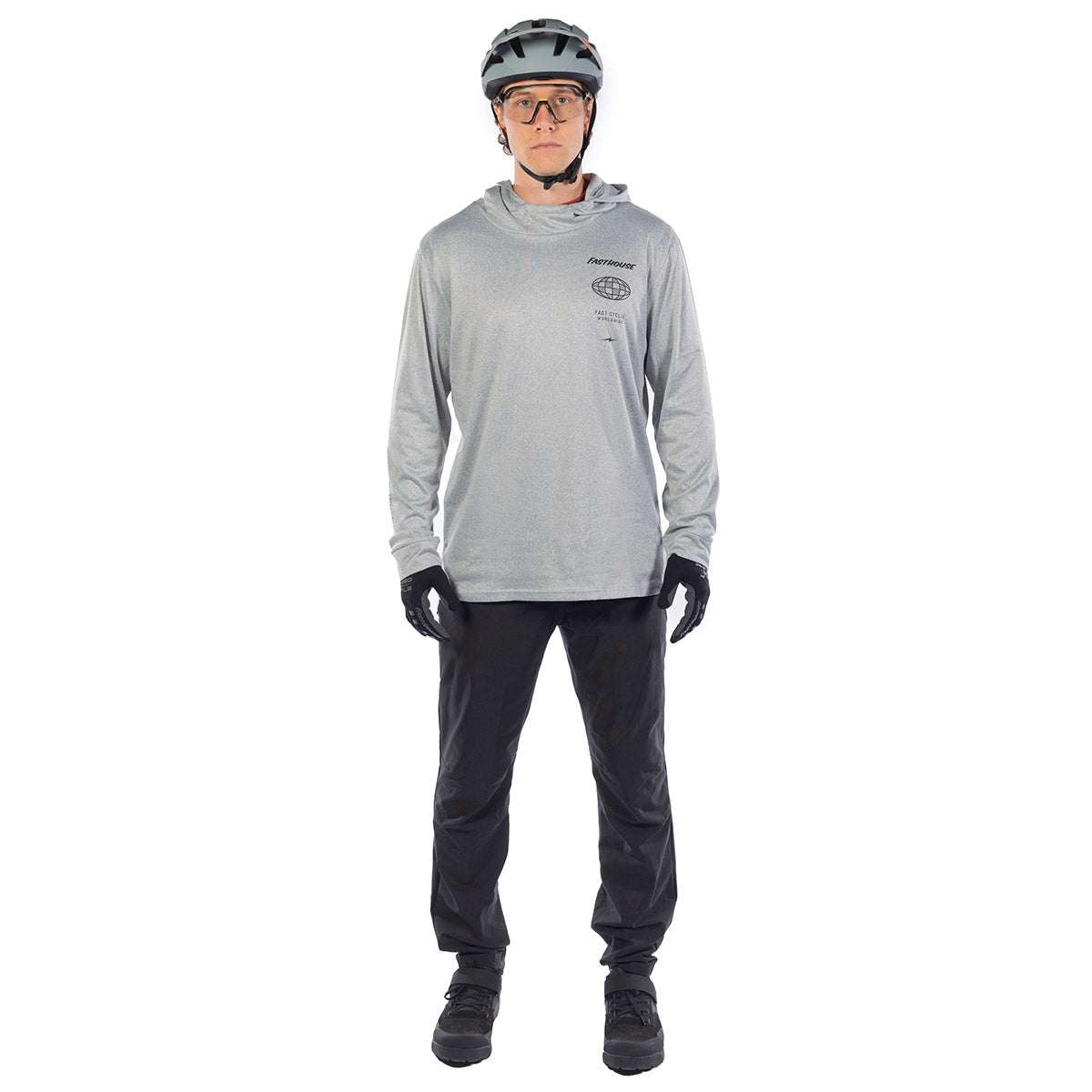 Fasthouse Baux Kapuzen-Longsleeve mit UPF - Silber Meliert