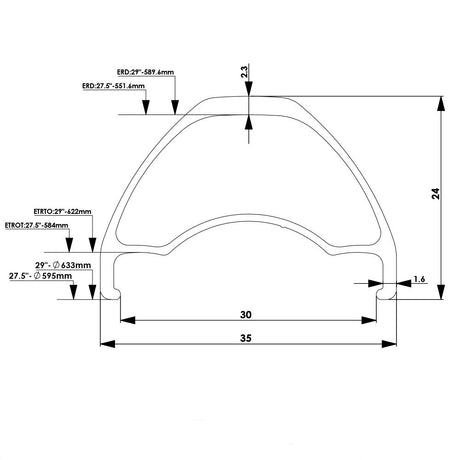 DMR - Zone Rim - 29 - 32h - Black