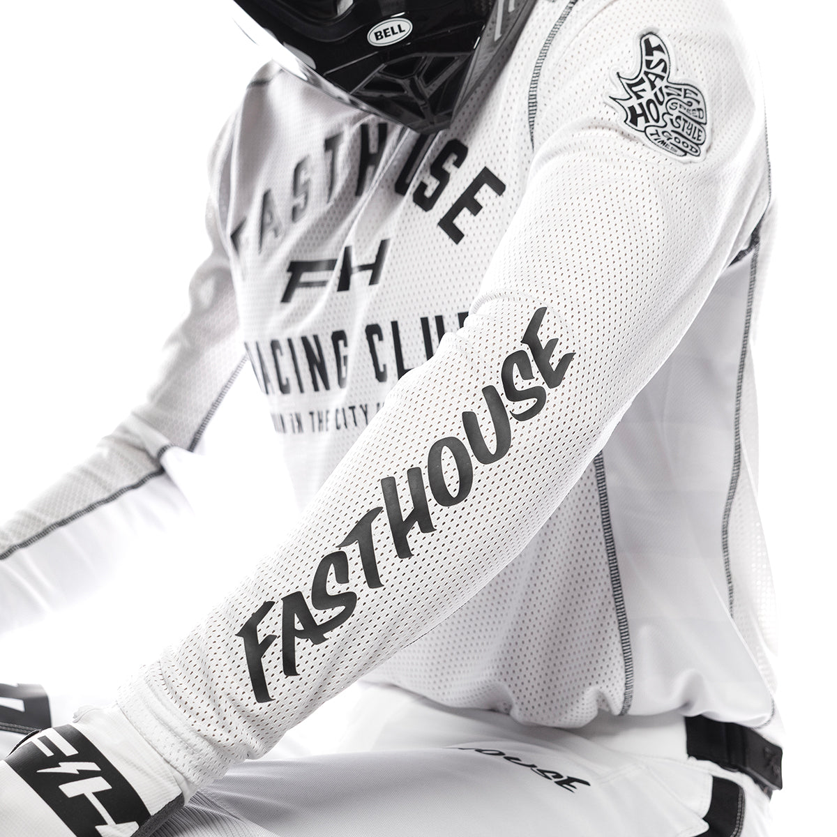 Maglia Fasthouse Grindhouse Club a raffreddamento ad aria - Bianco/Nuvola
