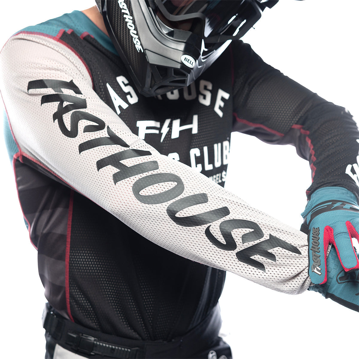 Fasthouse Grindhouse luftgekühltes Club-Trikot – Schwarz/Teal