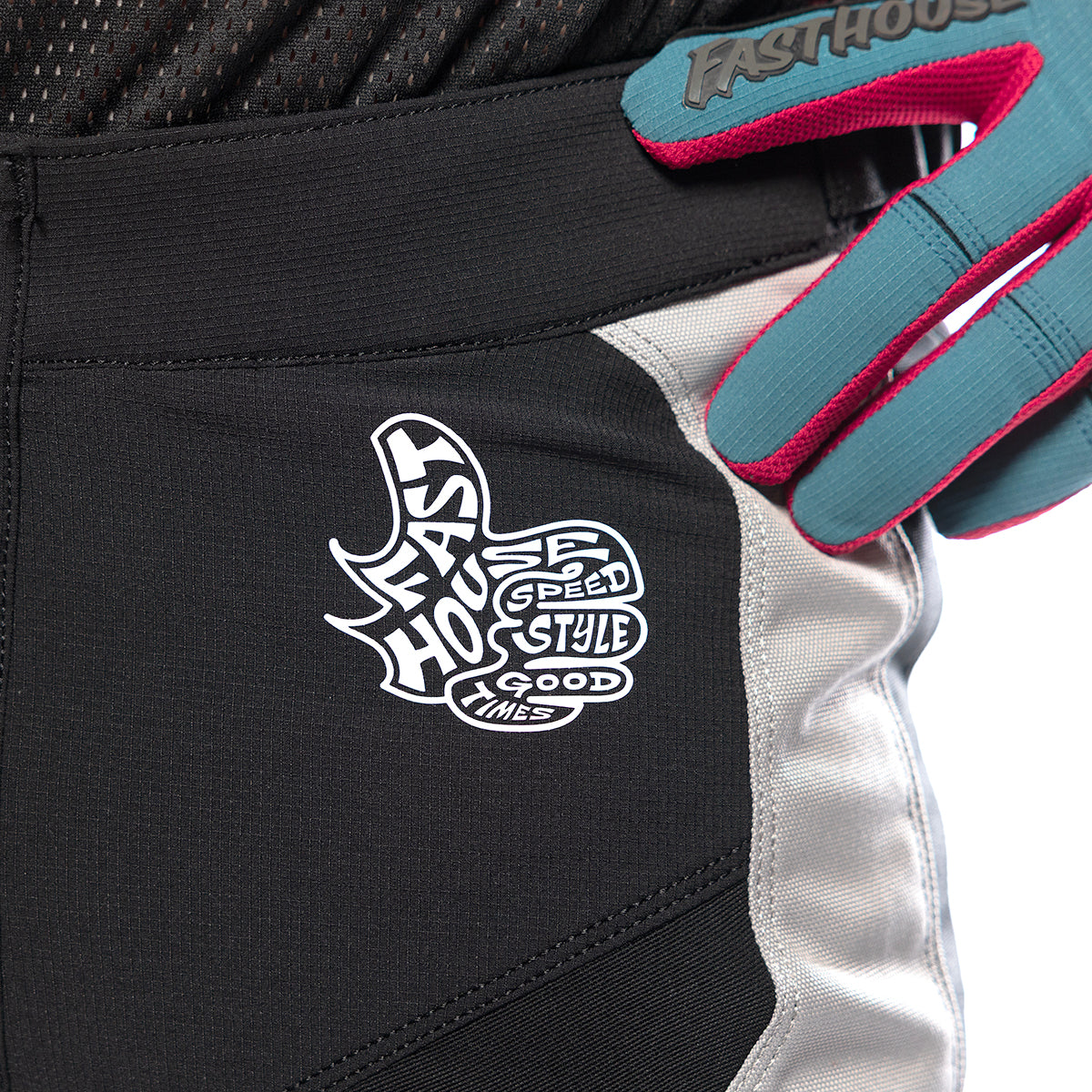 Fasthouse Grindhouse Club Broek - Lichtgrijs/Zwart/Teal